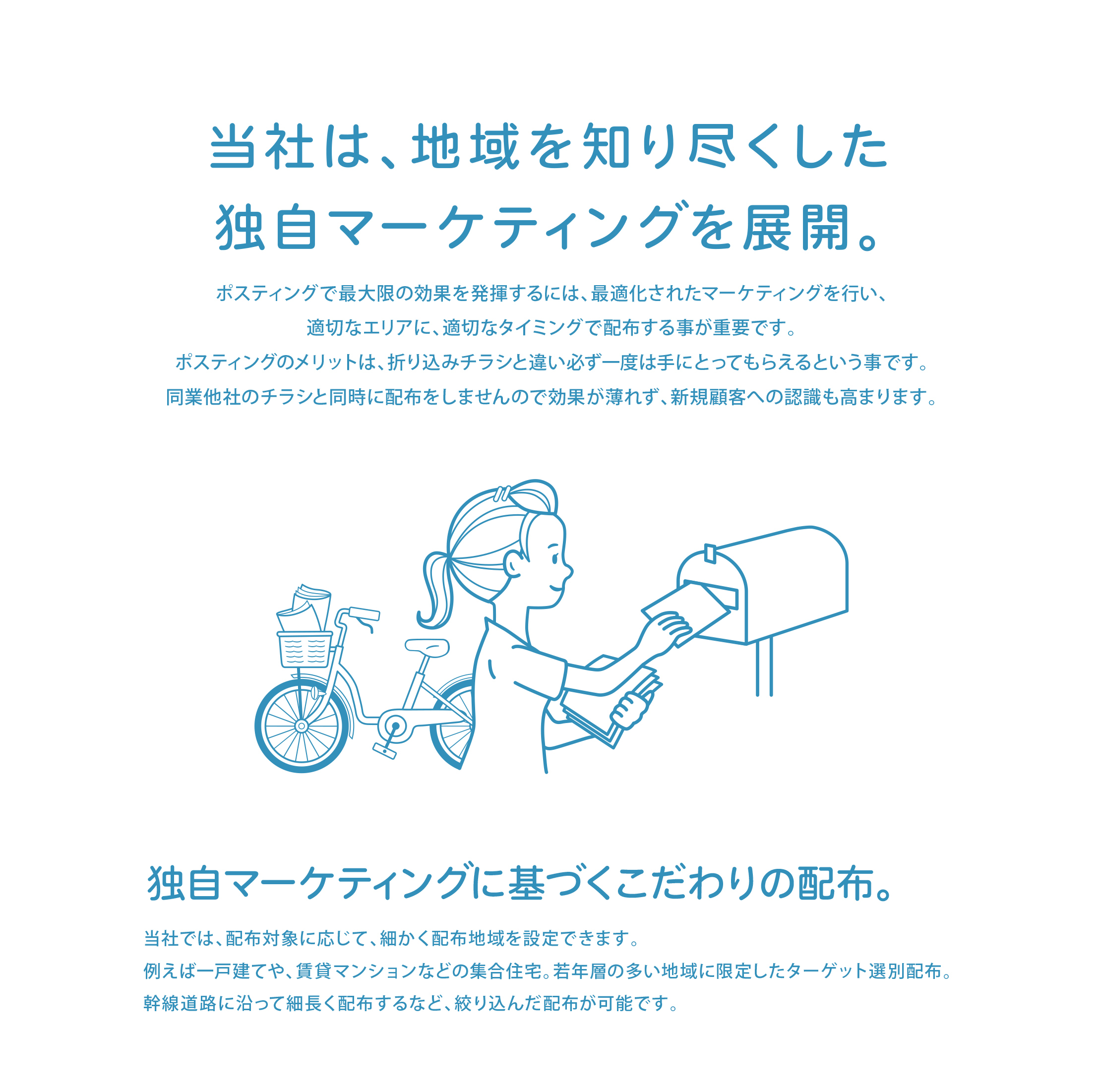 独自マーケティングを展開タイトル