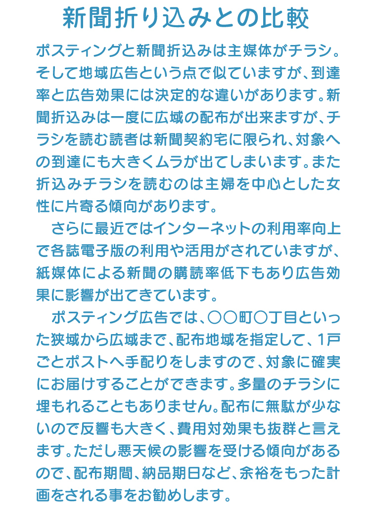 新聞折込みとの比較