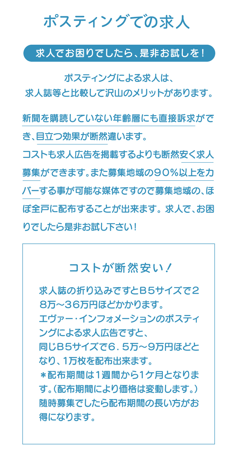 ポスティングでの求人